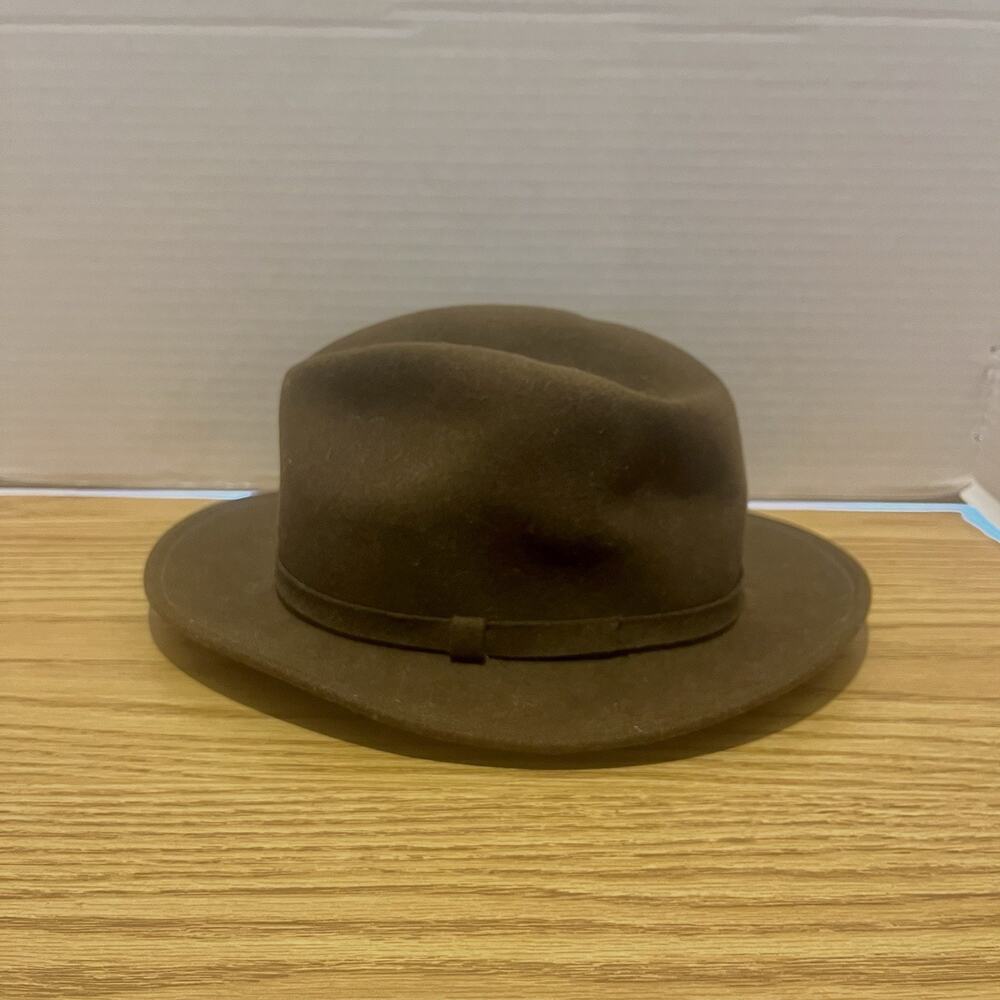 Schuman Sullivan New Haven Connecticut Crusher Brown Wool Hat Size L Made in USA